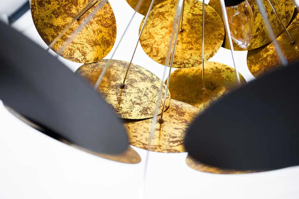 Riess-Ambiente Goldene Möbel|Hängelampen > Moderne Design Hängeleuchte INFINITY HOME 70cm schwarz gold Pendelleuchte