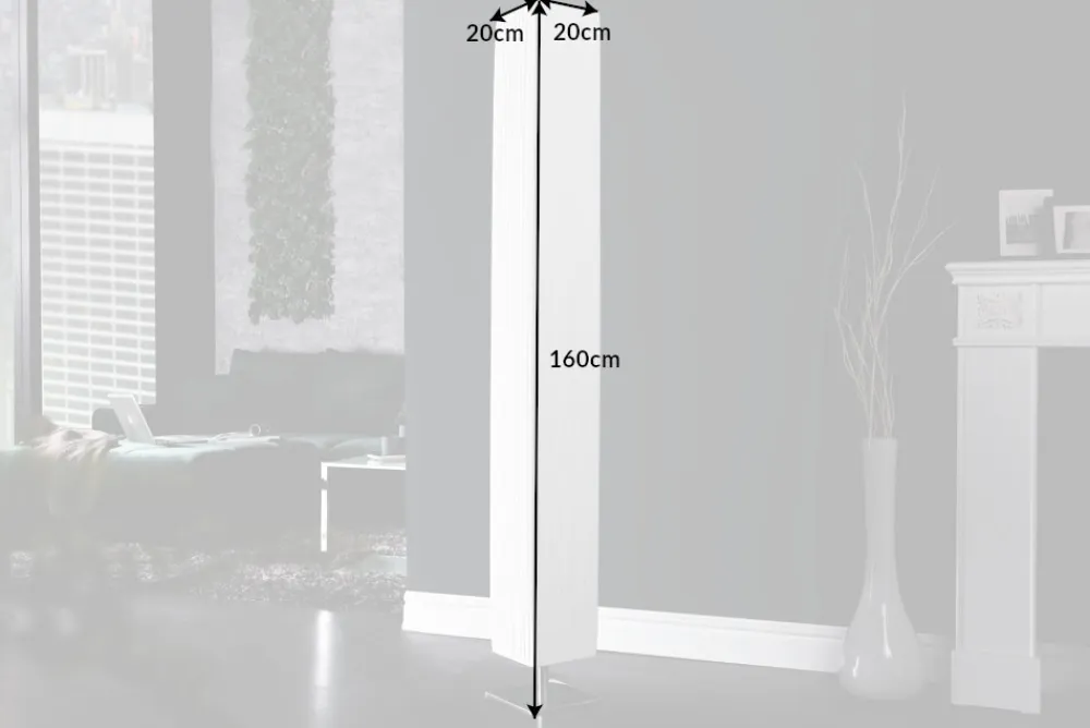 Riess-Ambiente Stehleuchten > Moderne Design Stehlampe PARIS 160cm weiß Plissee Schirm Stehleuchte
