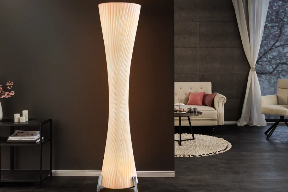 Riess-Ambiente Stehleuchten > Moderne Design Stehlampe PARIS X 180cm weiß Stehleuchte