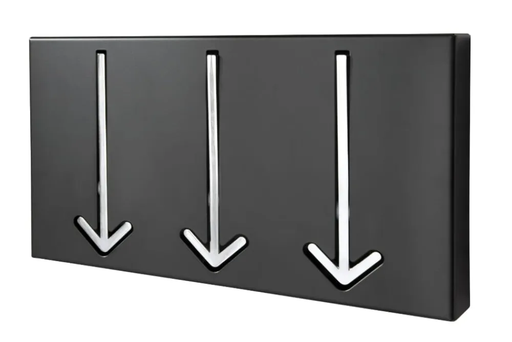 Riess-Ambiente Garderoben > Moderne Design Wandgarderobe ARROW 30cm schwarz mit 3 Haken