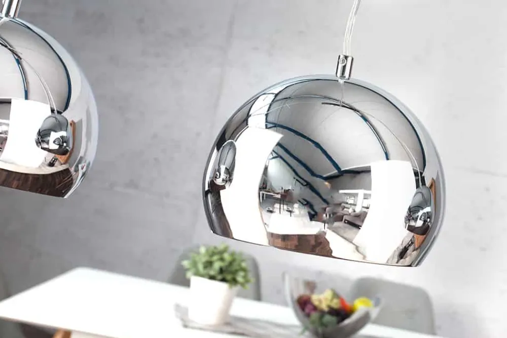Riess-Ambiente Hängelampen|Retro Möbel > Moderne 3er Hängeleuchte CHROMAGON Chrom Kugelleuchte