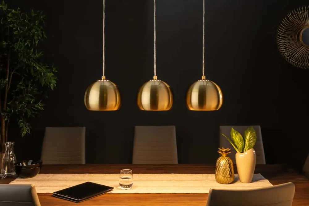 Riess-Ambiente Goldene Möbel|Hängelampen > Moderne 3er Hängeleuchte GOLDEN BALL gold Hängelampe höhenverstellbar