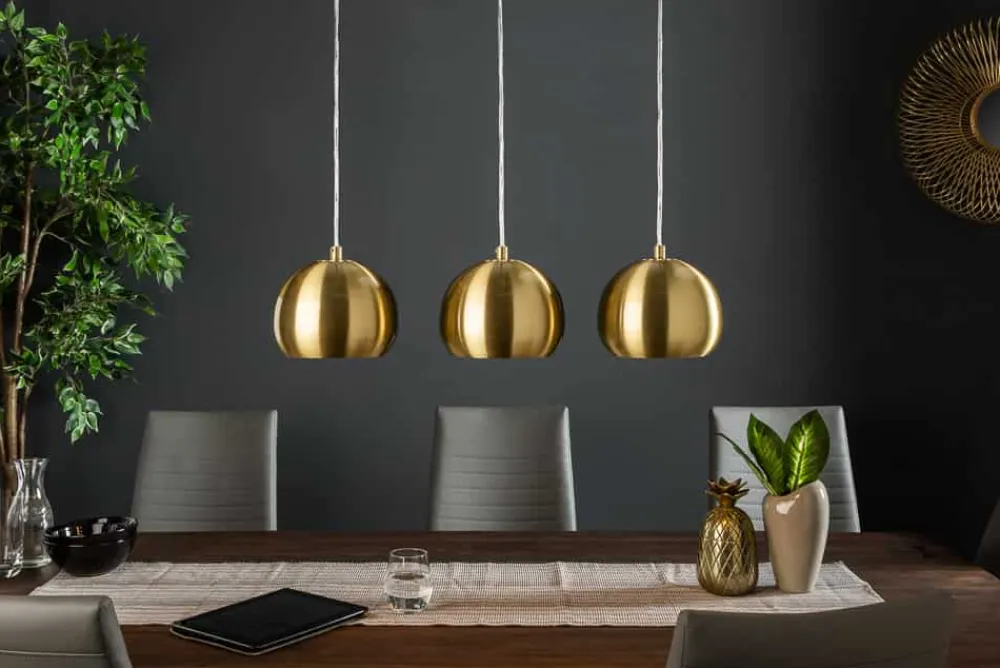 Riess-Ambiente Goldene Möbel|Hängelampen > Moderne 3er Hängeleuchte GOLDEN BALL gold Hängelampe höhenverstellbar