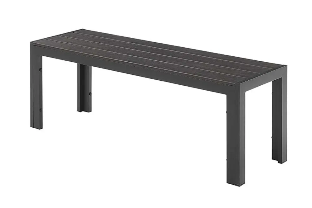 Riess-Ambiente Sitzbänke|Gartenbänke > Moderne Gartenbank DESIGNO 130cm anthrazit schwarz Aluminium wetterfest Outdoor Sitzbank