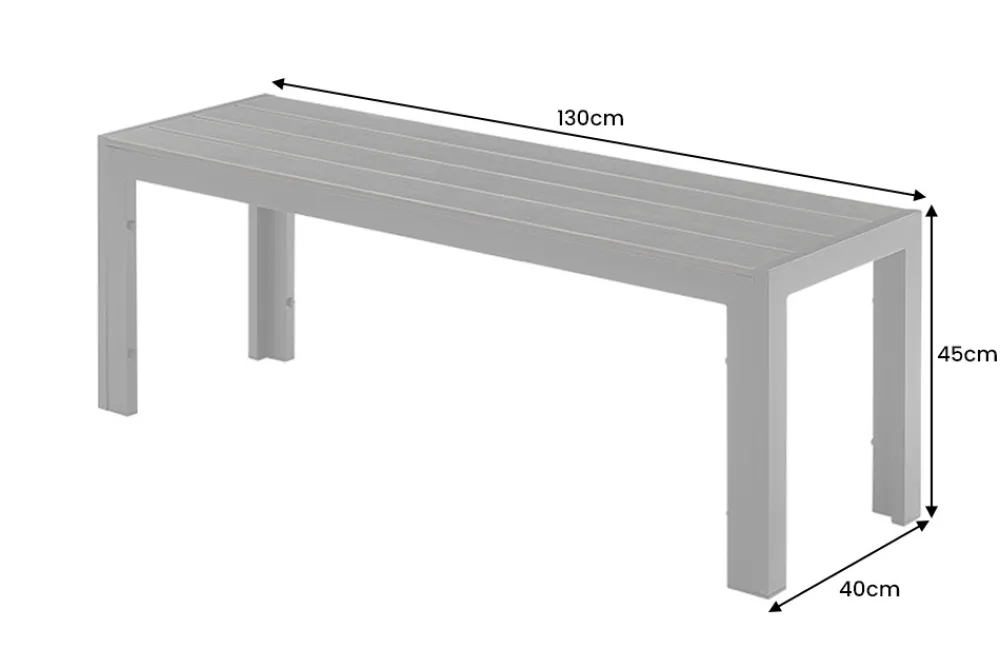 Riess-Ambiente Sitzbänke|Gartenbänke > Moderne Gartenbank DESIGNO 130cm anthrazit schwarz Aluminium wetterfest Outdoor Sitzbank