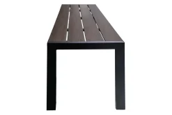 Riess-Ambiente Sitzbänke|Gartenbänke > Moderne Gartenbank DESIGNO 130cm dunkelbraun schwarz Aluminium wetterfest Outdoor Sitzbank