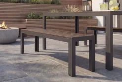 Riess-Ambiente Sitzbänke|Gartenbänke > Moderne Gartenbank DESIGNO 180cm dunkelbraun schwarz Aluminium wetterfest Outdoor Sitzbank