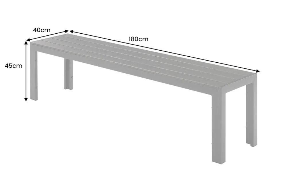 Riess-Ambiente Sitzbänke|Gartenbänke > Moderne Gartenbank DESIGNO 180cm anthrazit schwarz Aluminium wetterfest Outdoor Sitzbank