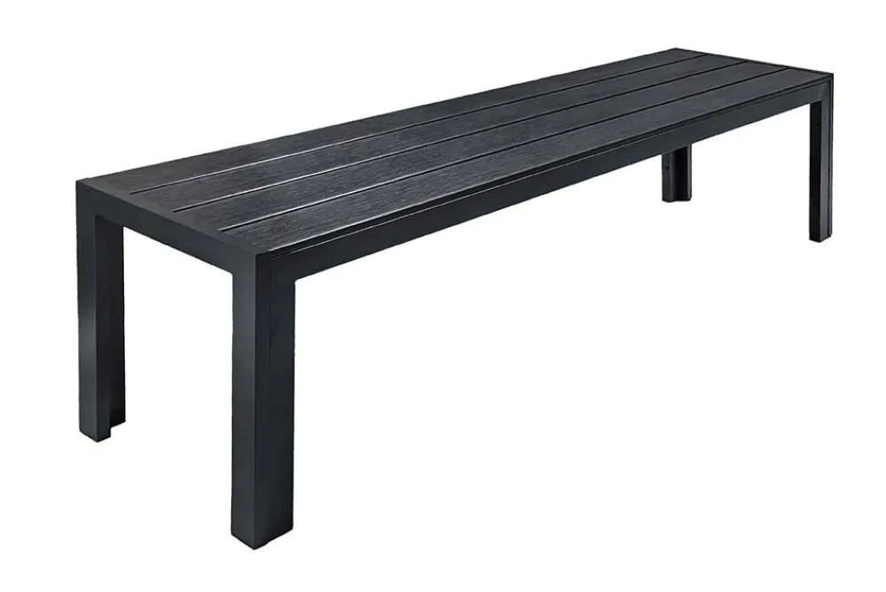 Riess-Ambiente Sitzbänke|Gartenbänke > Moderne Gartenbank DESIGNO 180cm anthrazit schwarz Aluminium wetterfest Outdoor Sitzbank