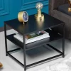 Riess-Ambiente Beistelltische|Industrial Loft > Moderner Beistelltisch DURA STEEL 50cm schwarz Metall mit Ablagefach