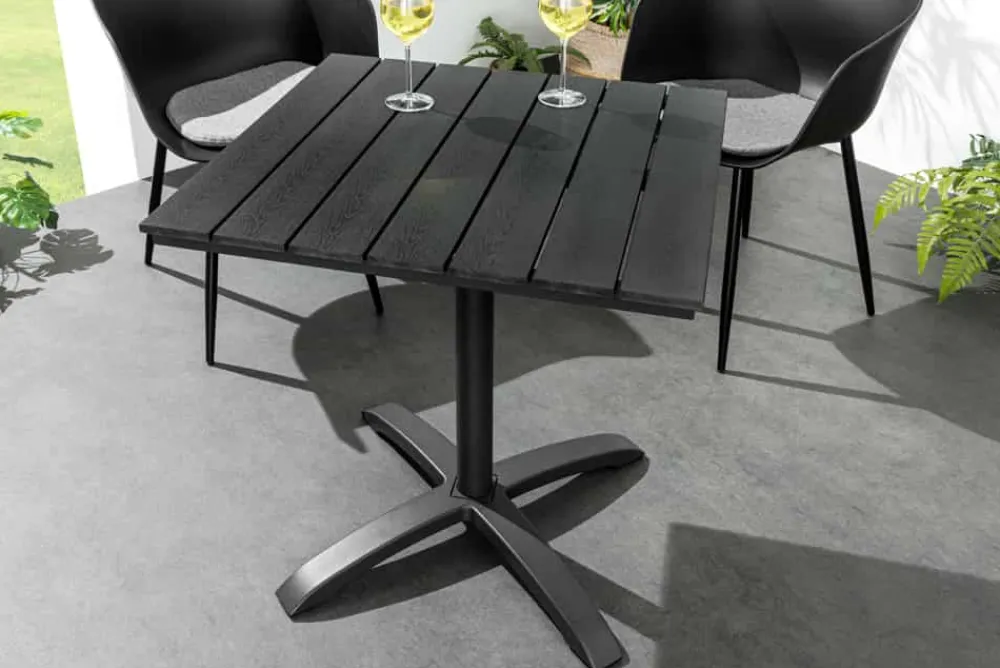 Riess-Ambiente Beistelltische|Skandinavisch > Moderner Bistrotisch DESIGNO 70cm schwarz Aluminium wetterfest Outdoor Gartentisch