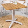 Riess-Ambiente Skandinavisch|Gartentische > Moderner Bistrotisch DESIGNO 70cm natur greige Aluminium wetterfest Gartentisch