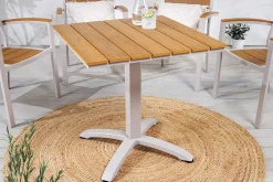 Riess-Ambiente Skandinavisch|Gartentische > Moderner Bistrotisch DESIGNO 70cm natur greige Aluminium wetterfest Gartentisch