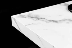 Riess-Ambiente Couchtische & Truhen > Moderner Couchtisch ARCHITECTURE 60cm weiß Marmor-Design Metallgestell