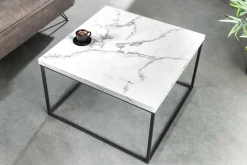 Riess-Ambiente Couchtische & Truhen > Moderner Couchtisch ARCHITECTURE 60cm weiß Marmor-Design Metallgestell