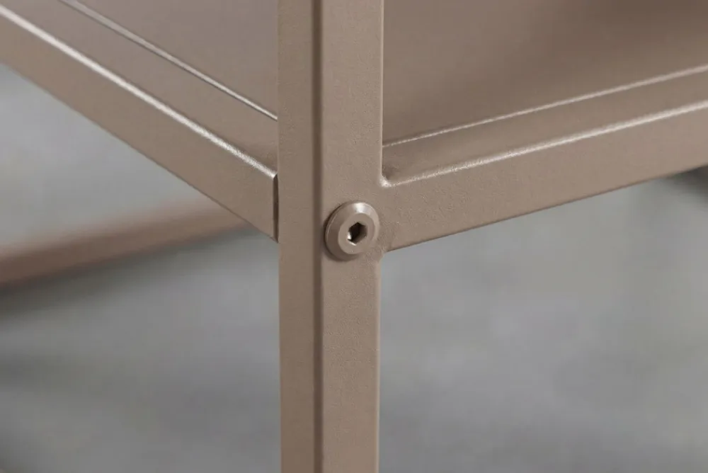 Riess-Ambiente Couchtische & Truhen > Moderner Couchtisch DURA STEEL 70cm greige Metall mit Ablagefach