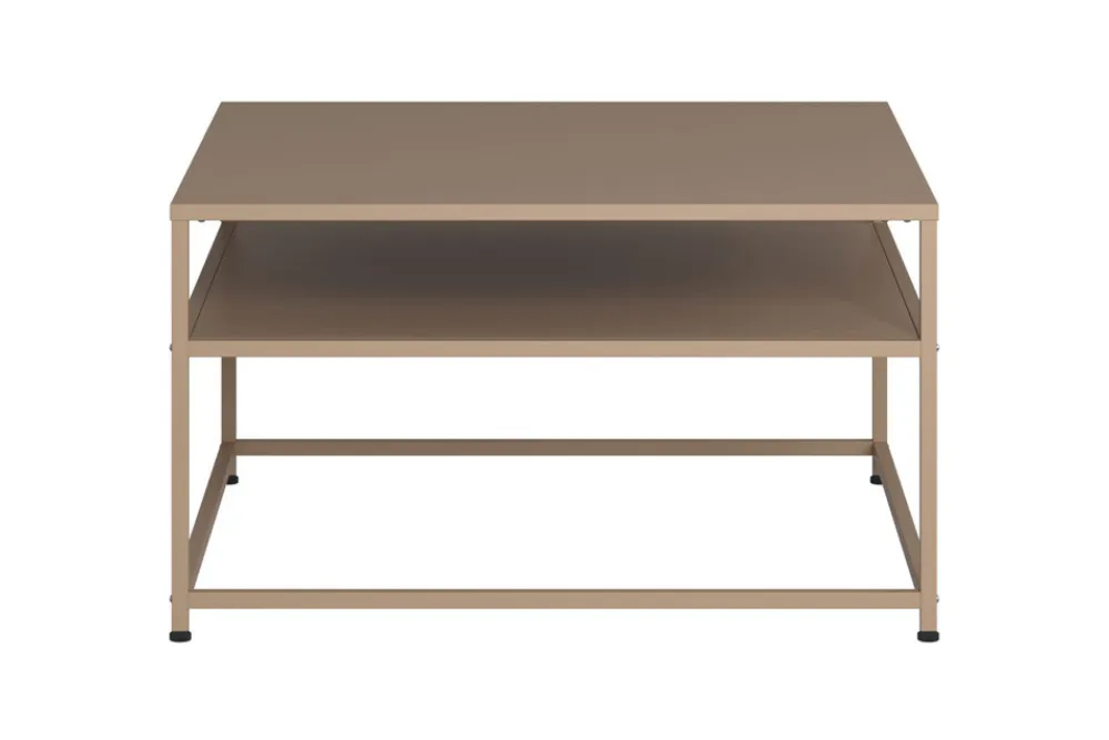 Riess-Ambiente Couchtische & Truhen > Moderner Couchtisch DURA STEEL 70cm greige Metall mit Ablagefach