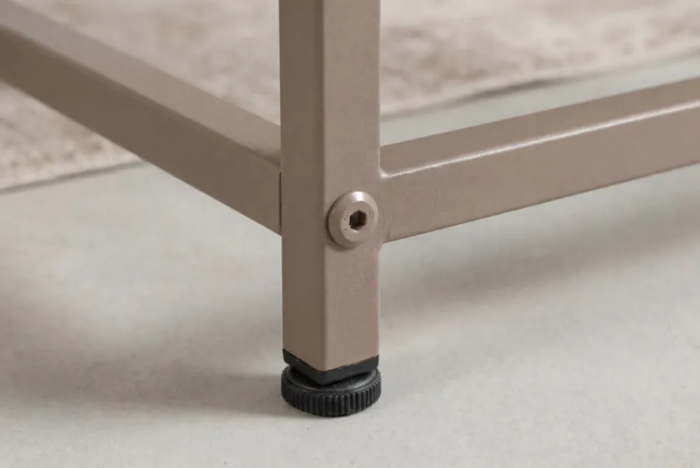 Riess-Ambiente Couchtische & Truhen > Moderner Couchtisch DURA STEEL 70cm greige Metall mit Ablagefach