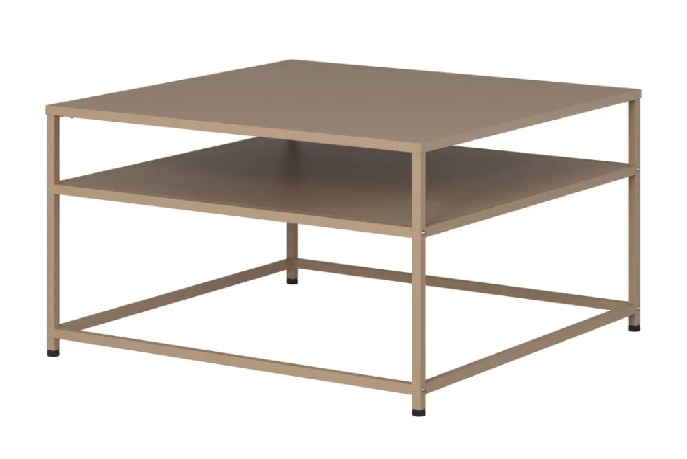 Riess-Ambiente Couchtische & Truhen > Moderner Couchtisch DURA STEEL 70cm greige Metall mit Ablagefach