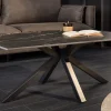 Riess-Ambiente Couchtische & Truhen > Moderner Couchtisch GALAXIE 100cm Aurora Oro schwarz gold sand Keramik