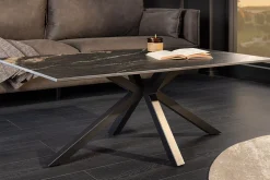 Riess-Ambiente Couchtische & Truhen > Moderner Couchtisch GALAXIE 100cm Aurora Oro schwarz gold sand Keramik