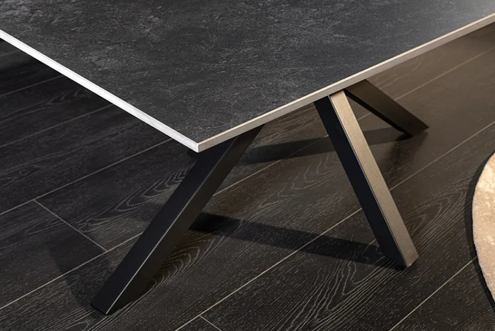 Riess-Ambiente Couchtische & Truhen > Moderner Couchtisch GALAXIE 100cm anthrazit Keramik schwarz Metall Sterngestell
