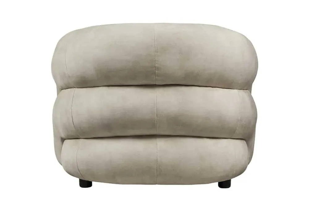 Riess-Ambiente Sessel|Retro Möbel > Moderner Design Sessel VOGUE 95cm beige Samt mit Armlehnen und Nosagfederung