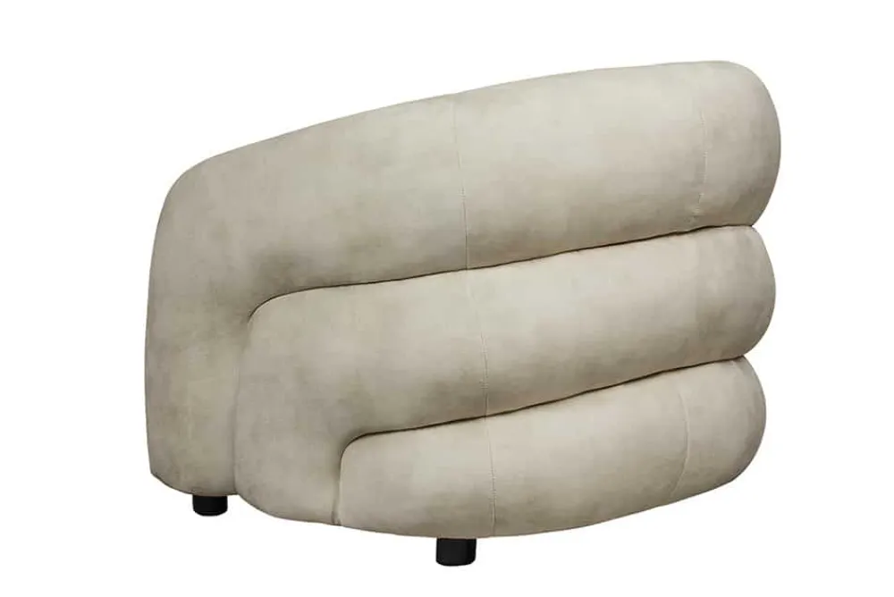 Riess-Ambiente Sessel|Retro Möbel > Moderner Design Sessel VOGUE 95cm beige Samt mit Armlehnen und Nosagfederung