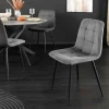 Riess-Ambiente Skandinavisch|Stühle > Moderner Design Stuhl TRES CHIC grau Cord schwarze Metallbeine Esszimmer