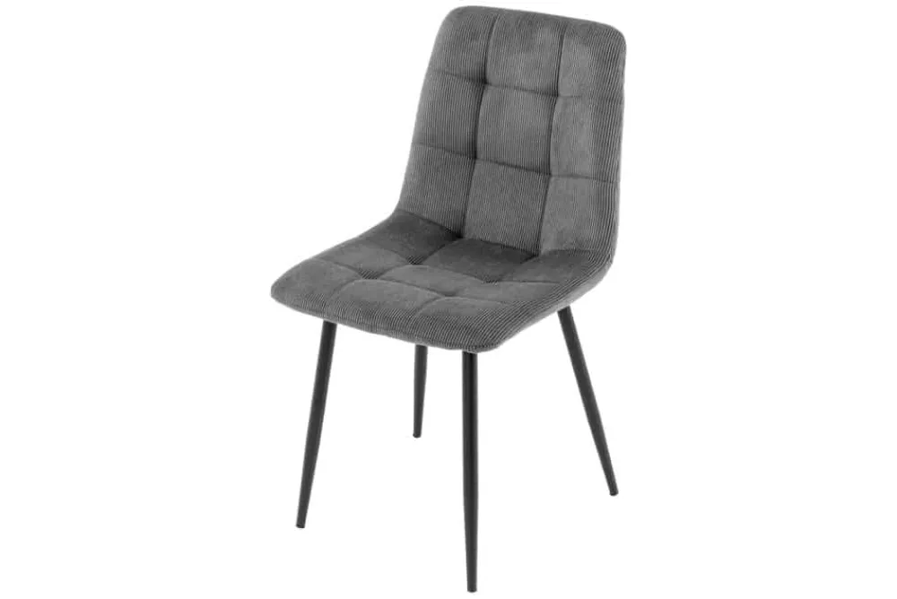 Riess-Ambiente Skandinavisch|Stühle > Moderner Design Stuhl TRES CHIC grau Cord schwarze Metallbeine Esszimmer