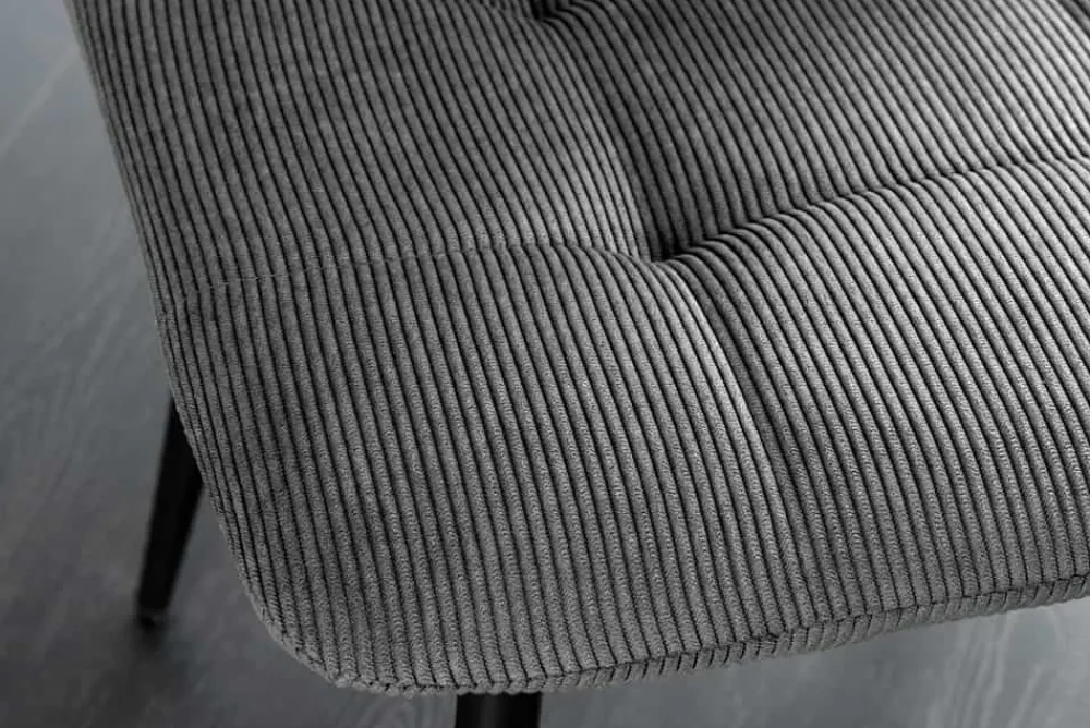 Riess-Ambiente Skandinavisch|Stühle > Moderner Design Stuhl TRES CHIC grau Cord schwarze Metallbeine Esszimmer