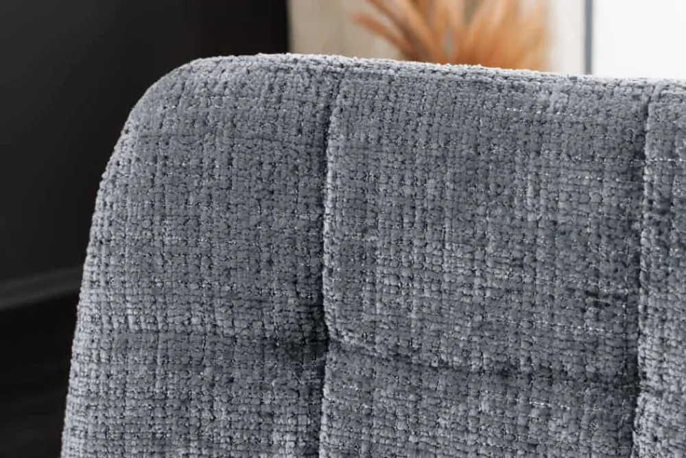 Riess-Ambiente Skandinavisch|Stühle > Moderner Design Stuhl TRES CHIC grau Chenille Cremona schwarze Metallbeine