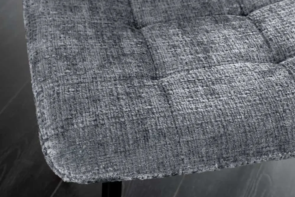 Riess-Ambiente Skandinavisch|Stühle > Moderner Design Stuhl TRES CHIC grau Chenille Cremona schwarze Metallbeine
