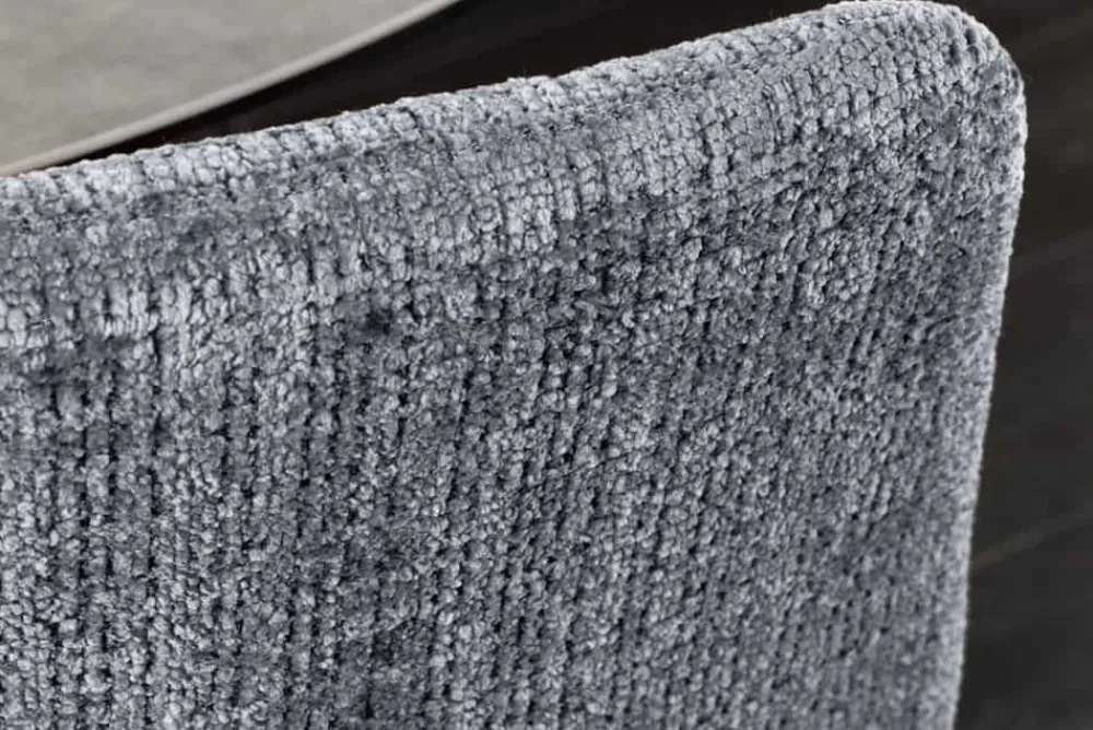 Riess-Ambiente Skandinavisch|Stühle > Moderner Design Stuhl TRES CHIC grau Chenille Cremona schwarze Metallbeine