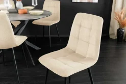 Riess-Ambiente Skandinavisch|Stühle > Moderner Design Stuhl TRES CHIC beige Cord schwarze Metallbeine Esszimmer