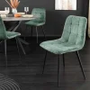 Riess-Ambiente Skandinavisch|Stühle > Moderner Design Stuhl TRES CHIC grün Chenille Cremona schwarze Metallbeine