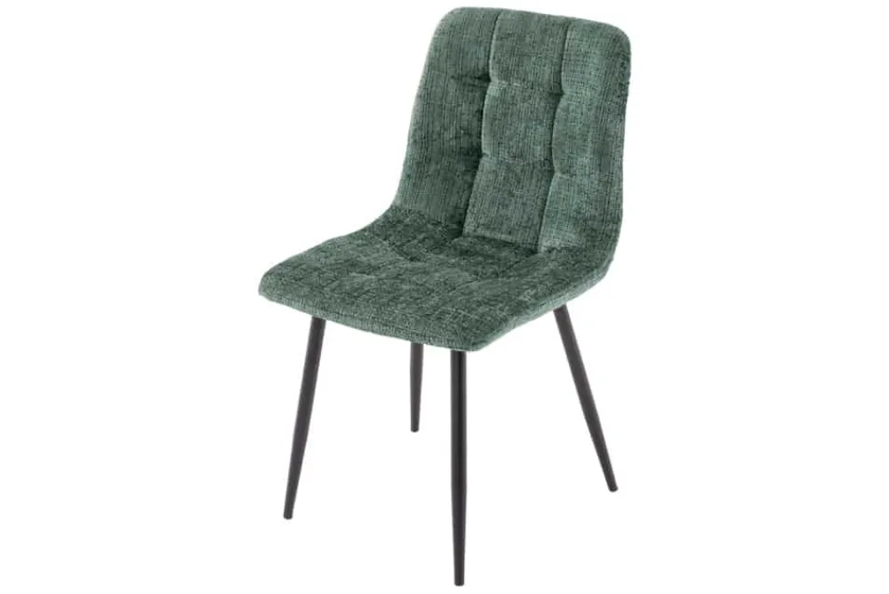 Riess-Ambiente Skandinavisch|Stühle > Moderner Design Stuhl TRES CHIC grün Chenille Cremona schwarze Metallbeine