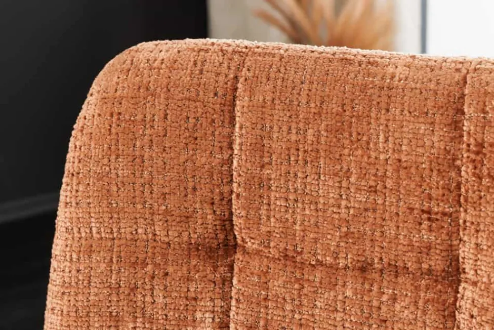 Riess-Ambiente Skandinavisch|Stühle > Moderner Design Stuhl TRES CHIC rost braun Chenille Cremona schwarze Metallbeine