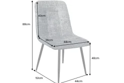 Riess-Ambiente Skandinavisch|Stühle > Moderner Design Stuhl TRES CHIC champagner greige Chenille Cremona schwarze Metallbeine