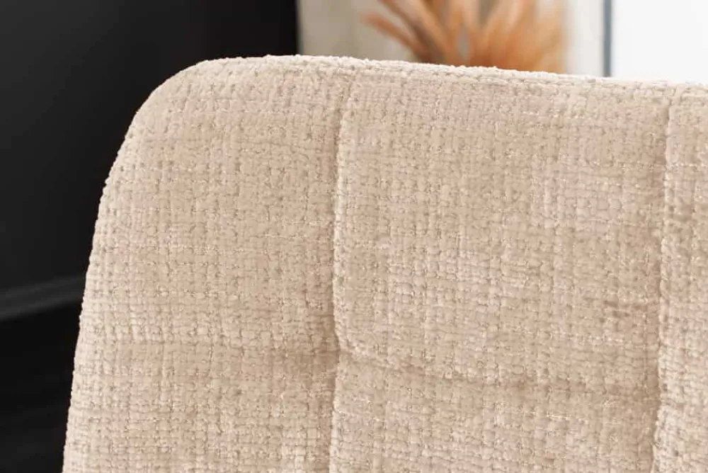 Riess-Ambiente Skandinavisch|Stühle > Moderner Design Stuhl TRES CHIC champagner greige Chenille Cremona schwarze Metallbeine