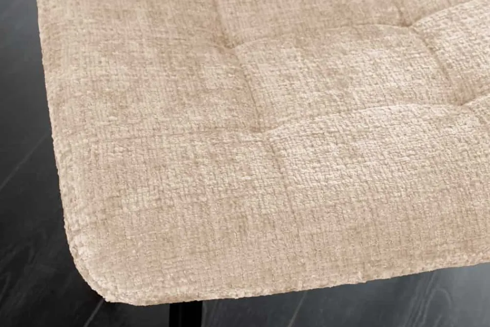 Riess-Ambiente Skandinavisch|Stühle > Moderner Design Stuhl TRES CHIC champagner greige Chenille Cremona schwarze Metallbeine