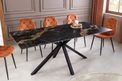 Riess-Ambiente Esstische > Moderner Esstisch GALAXIE 160cm Aurora Oro schwarz gold sand Keramik