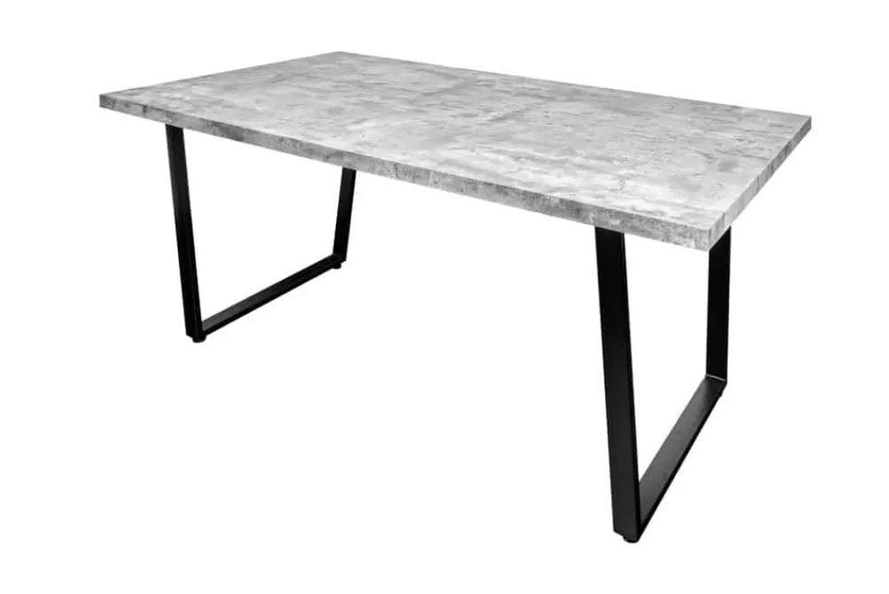 Riess-Ambiente Industrial Loft|Esstische > Moderner Esstisch LOFT 160cm grau Beton-Design schwarze Metallbeine Kufengestell Industrial