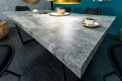 Riess-Ambiente Esstische > Moderner Esstisch LOFT 120cm grau Beton-Design schwarze Metallbeine Kufengestell