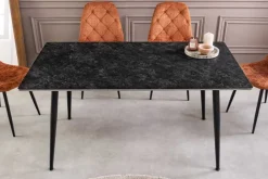 Riess-Ambiente Esstische > Moderner Esstisch MILANO 140cm anthrazit Keramik schwarze Metallbeine