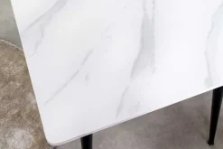 Riess-Ambiente Esstische > Moderner Esstisch MILANO 140cm weiß Keramik schwarze Metallbeine