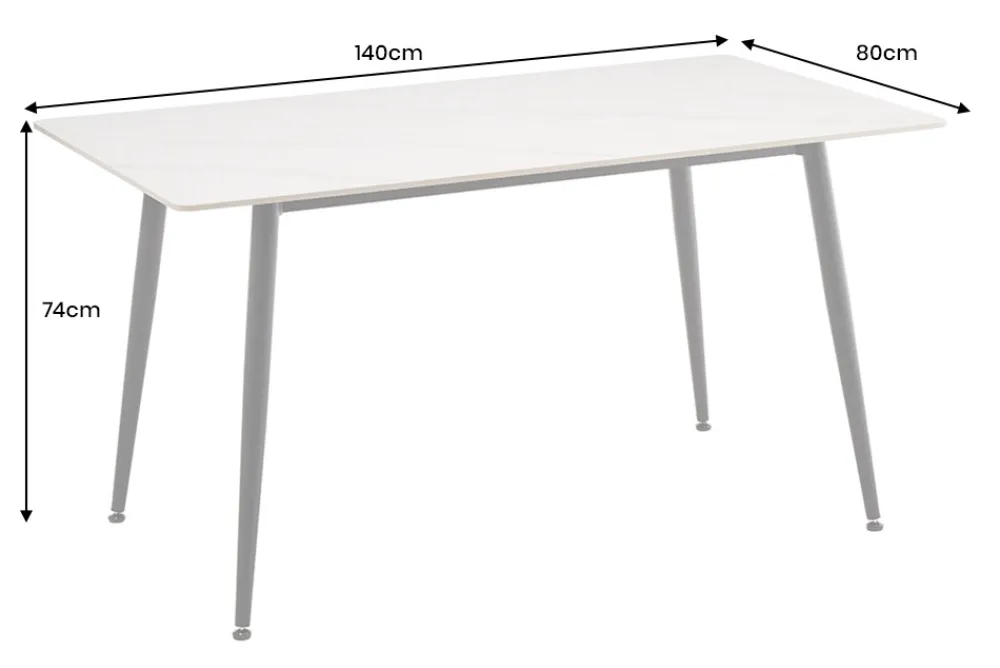 Riess-Ambiente Esstische > Moderner Esstisch MILANO 140cm weiß Keramik schwarze Metallbeine