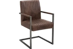 Riess-Ambiente Freischwinger|Industrial Loft > Moderner Freischwinger Armlehnenstuhl BIG ASTON vintage braun Taschenfederkern Eisen