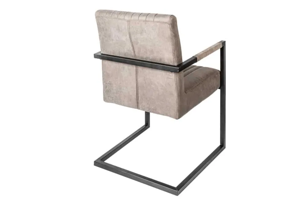 Riess-Ambiente Freischwinger|Industrial Loft > Moderner Freischwinger Armlehnenstuhl BIG ASTON taupe Taschenfederkern Eisengestell