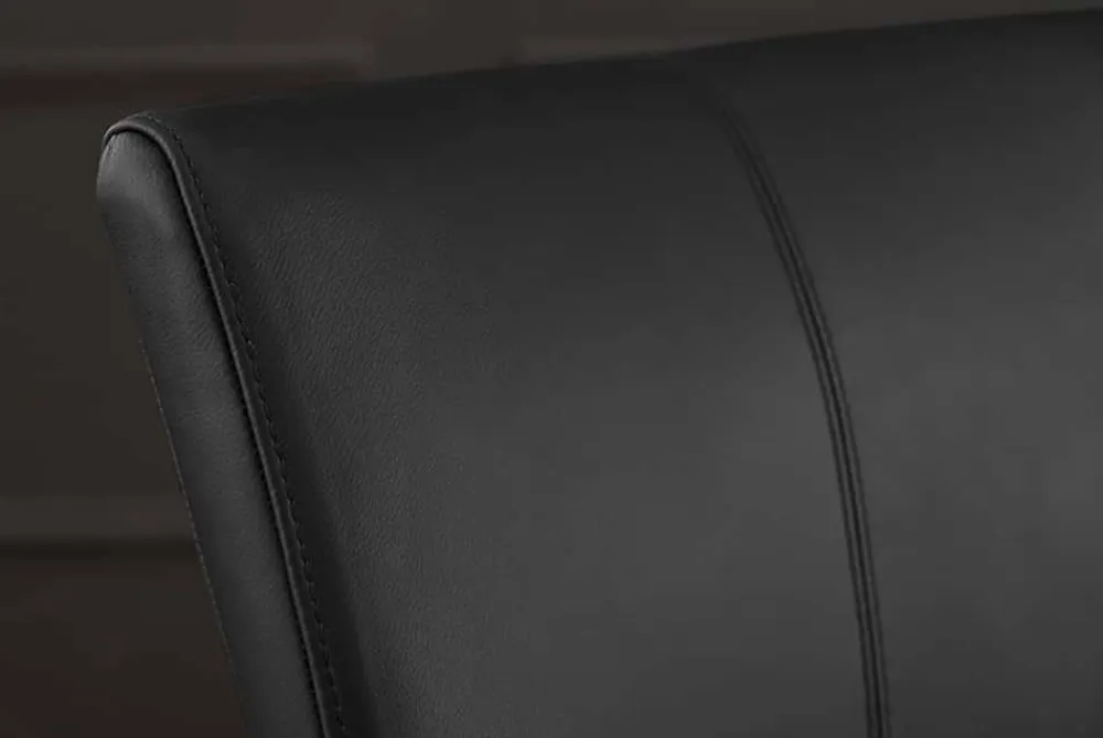 Riess-Ambiente Freischwinger|Industrial Loft > Moderner Freischwinger SAMSON schwarz Echtleder mit Armlehne und Metallrahmen